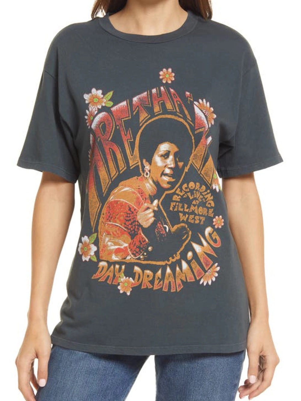 DAYDREAMER Aretha Franklin daydreaming short sleeve graphic t-shirt